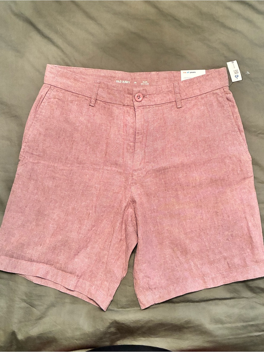 Old Navy Mauve Linen-Blend Shorts